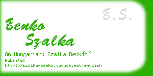 benko szalka business card